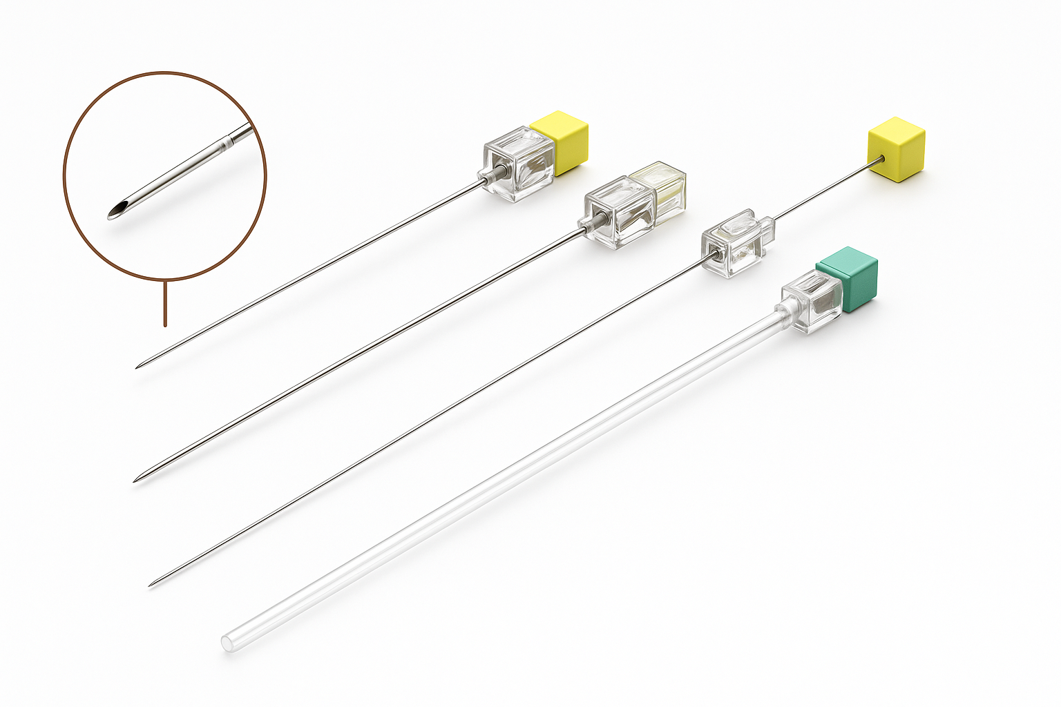 Aiguille pour amniocentèse avec canule centimétrique