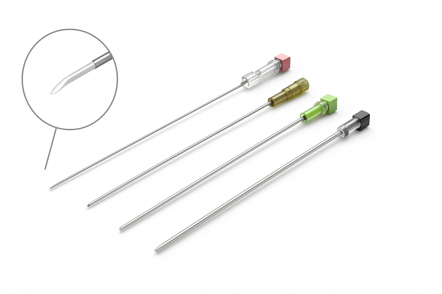 Aiguille à usage unique avec pointe Chiba